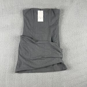 Zara Women’s Medium Gray Polyester Viscose Strapless Mini Dress
